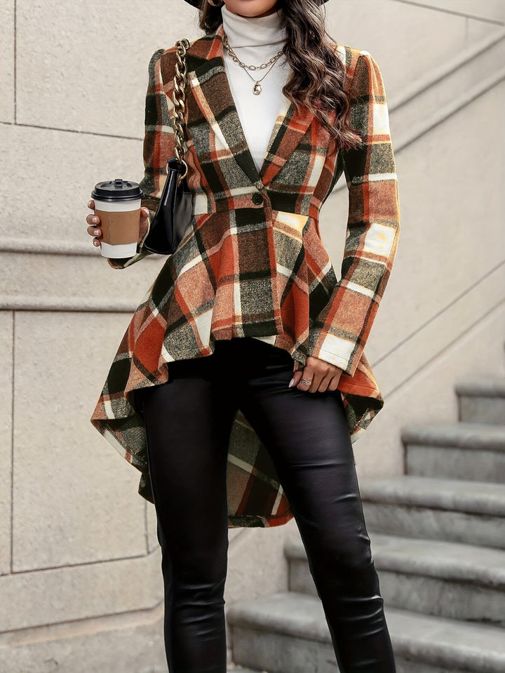 Marlena | Checked Peplum Jacket