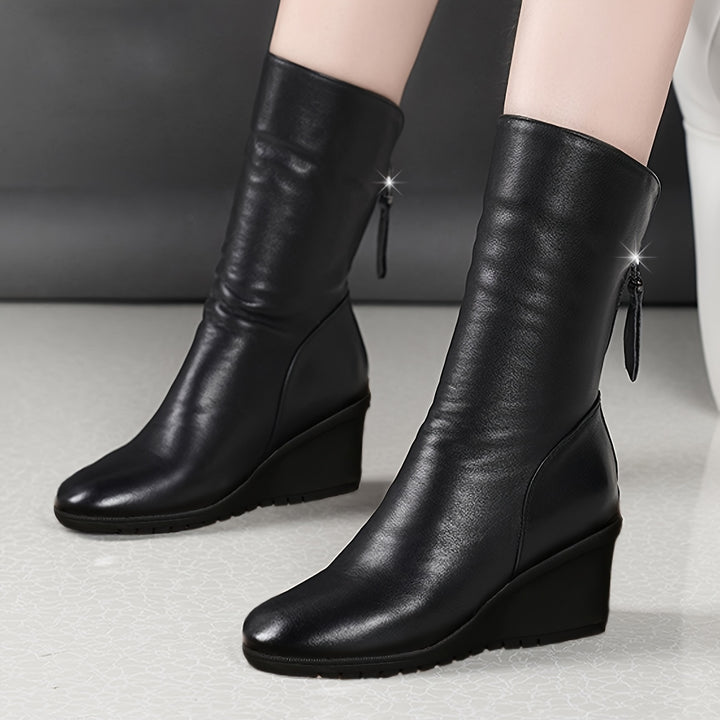 Ivy | Ruched Wedge Boots