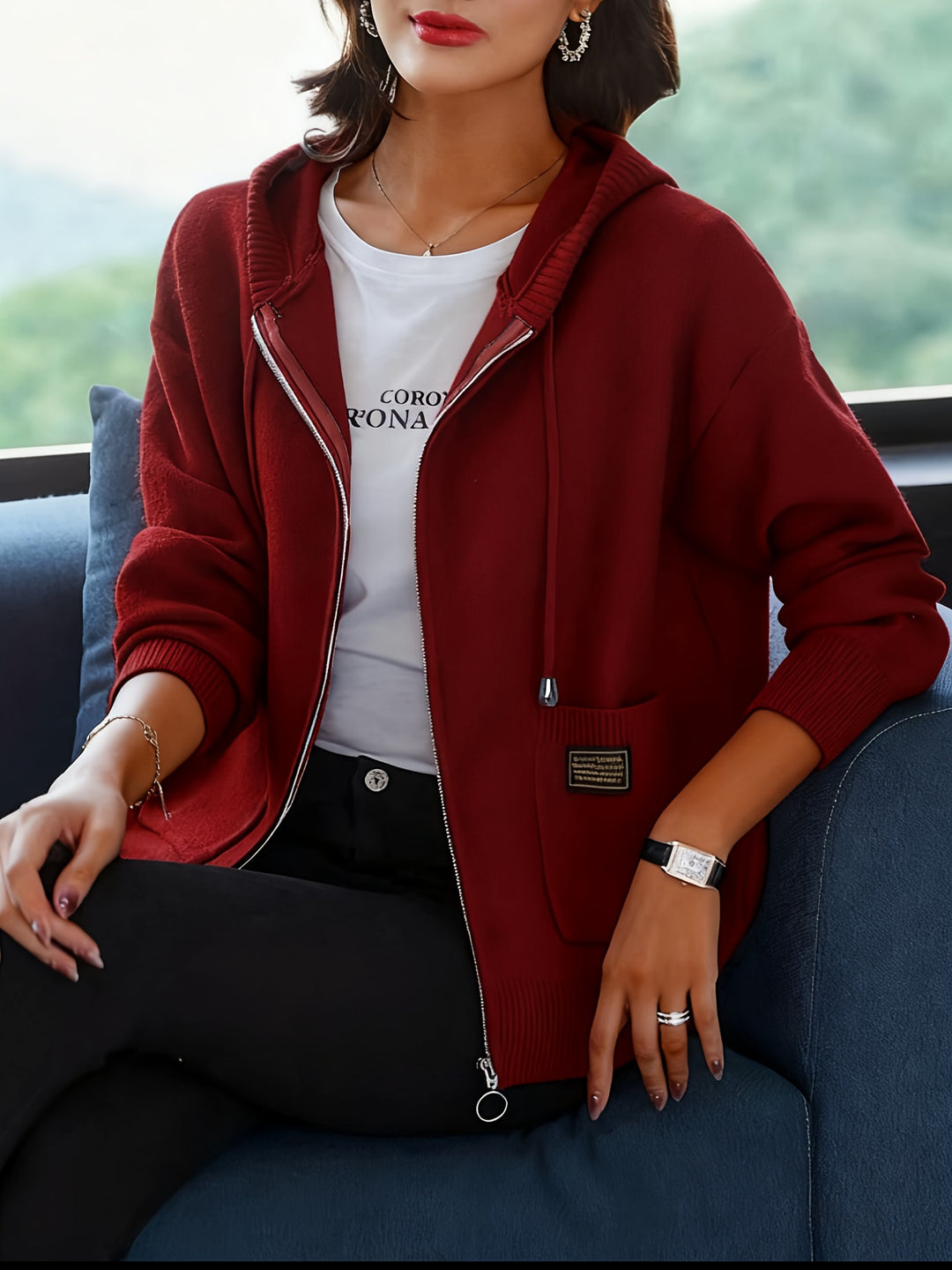 Gemma | Cosy Zip-Up Hooded Cardigan
