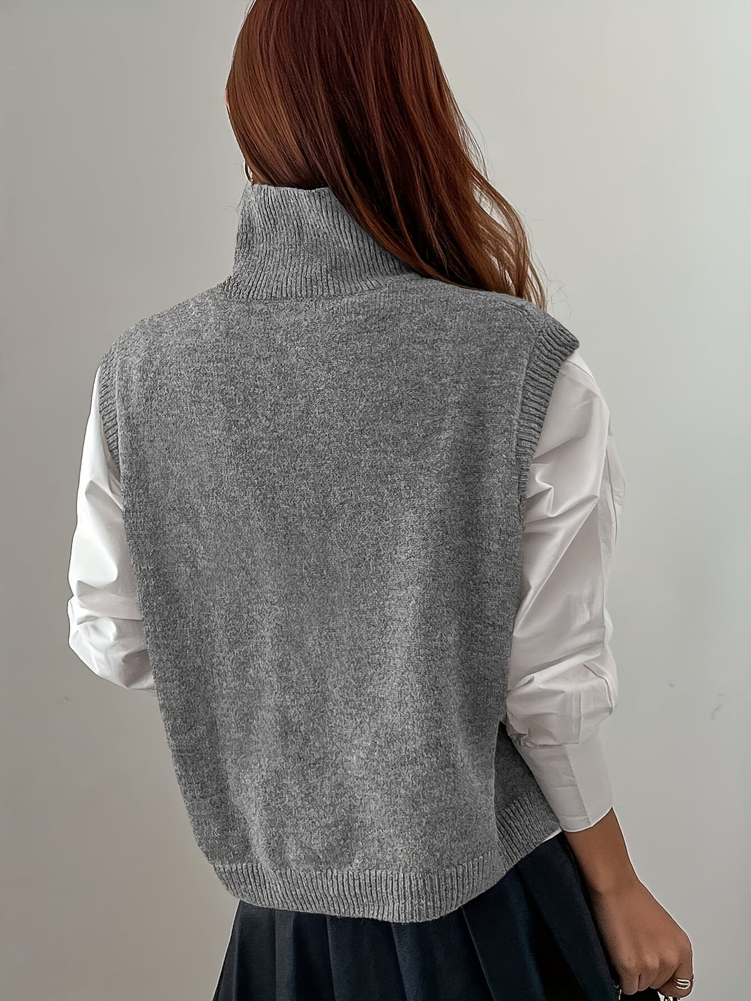 Eloise | High-Neck Sleeveless Sweater Vest
