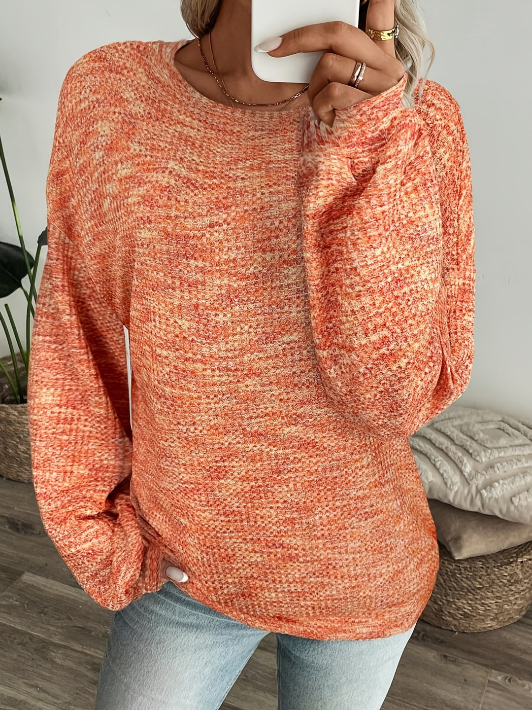 Greta | Relaxed Waffle-Knit Sweater
