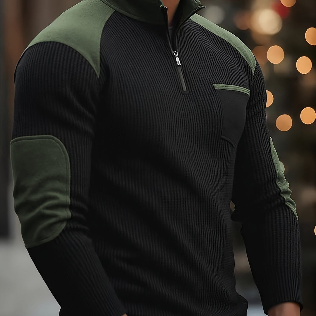 Tristan | Textured Quarter-Zip Pullover