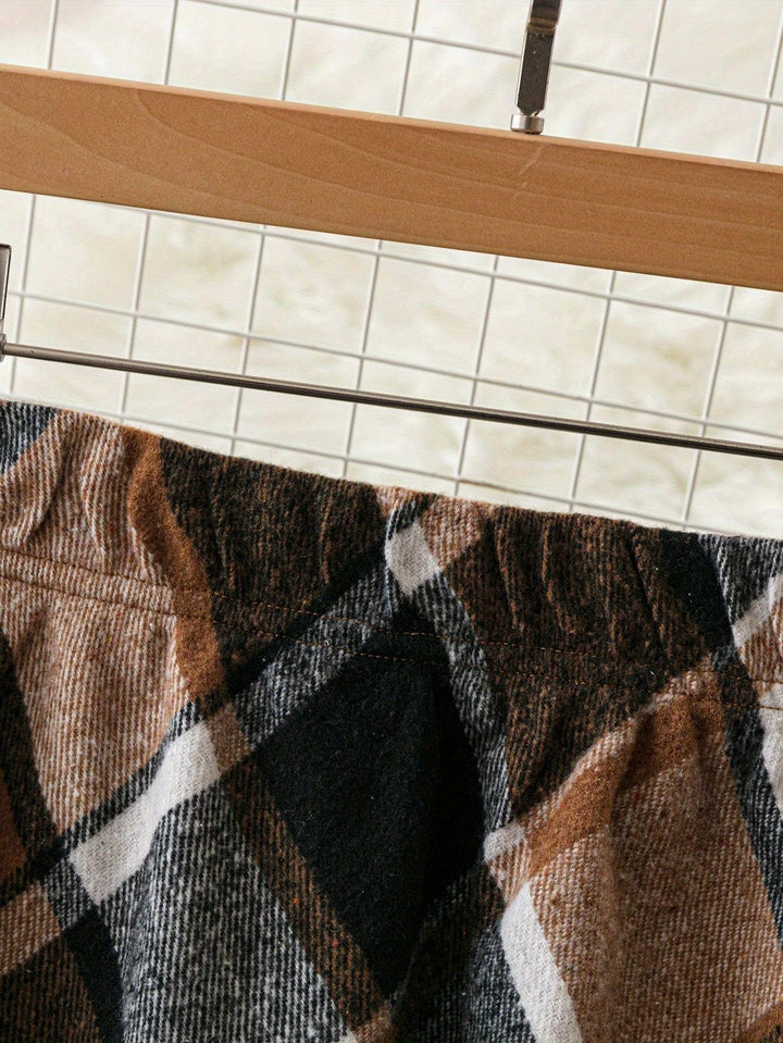 Frances | Flowing Plaid A-Line Skirt