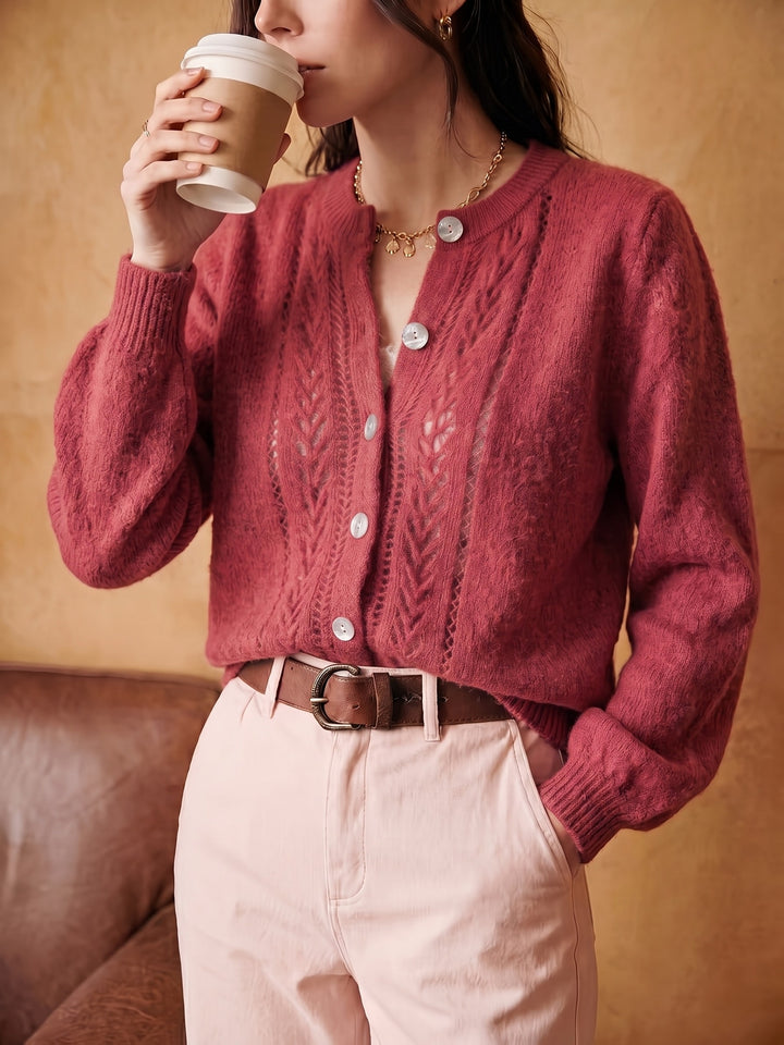 Clementine | Openwork Round-Neck Cardigan