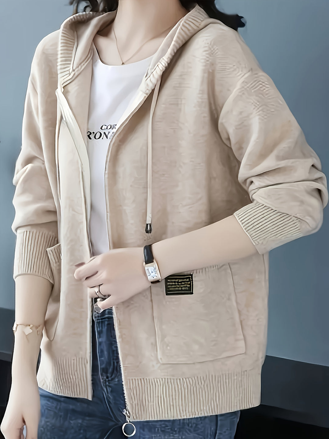 Gemma | Cosy Zip-Up Hooded Cardigan