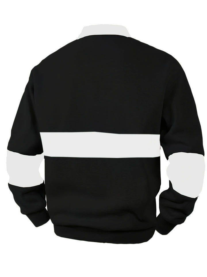 Nolan | Colour-Block Long Sleeve Polo Shirt