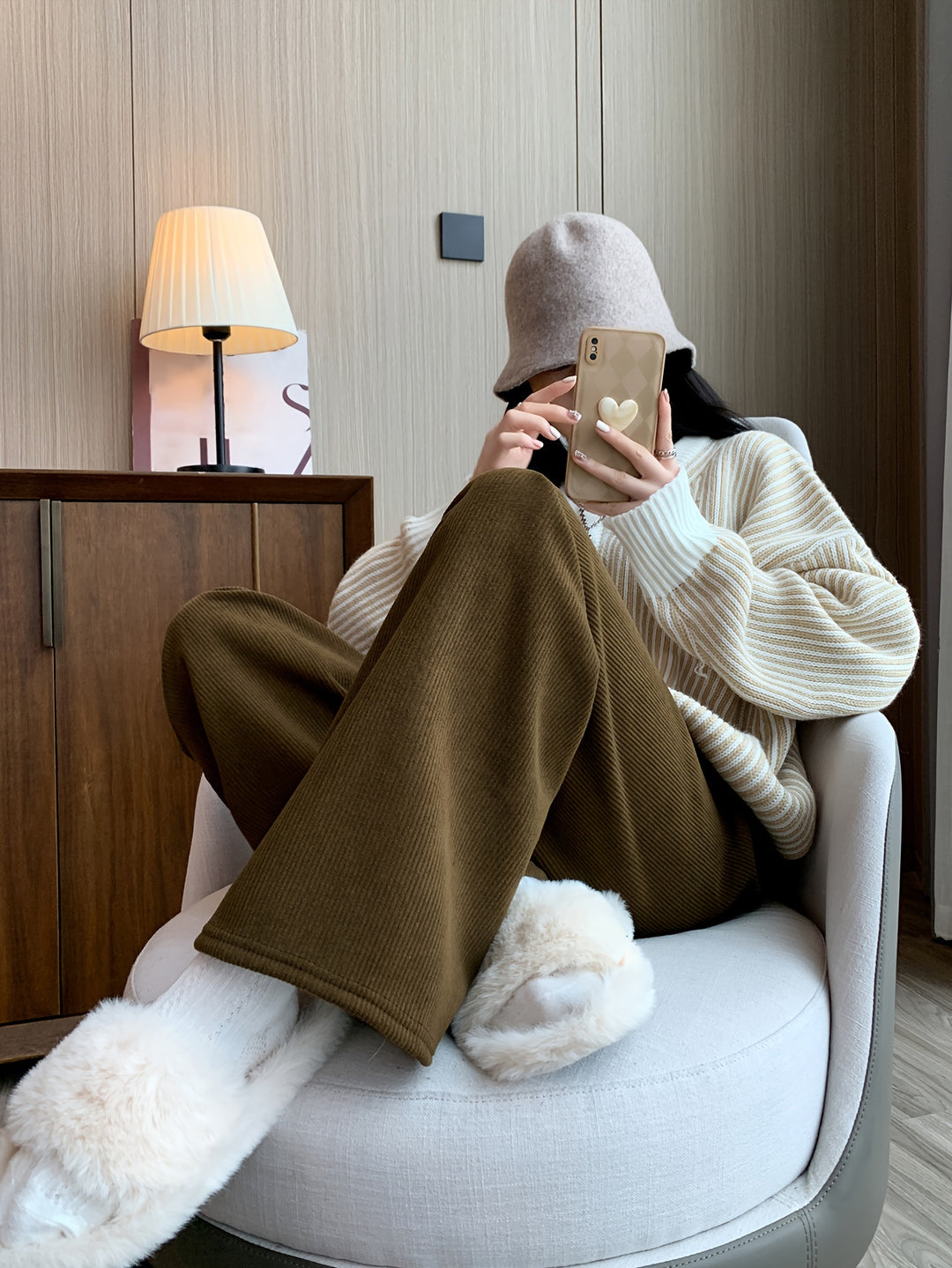 Lena | Fleece-Lined Wide-Leg Trousers