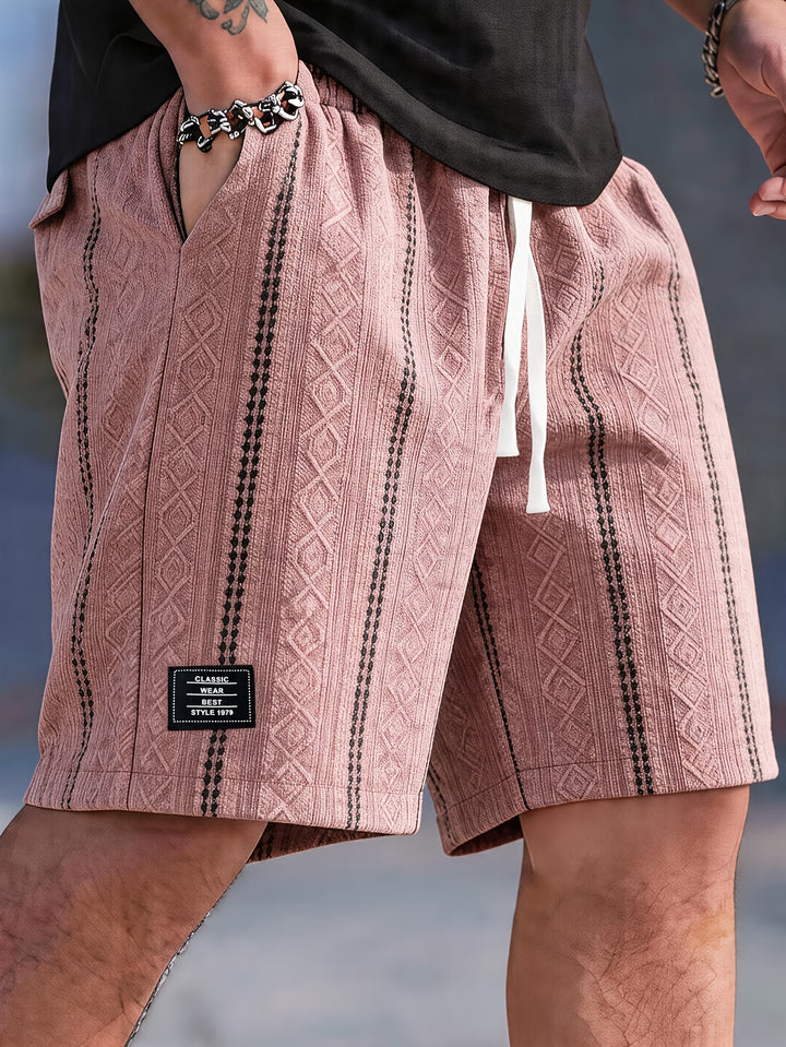 Conall | Classic Geometric Knit Drawstring Shorts