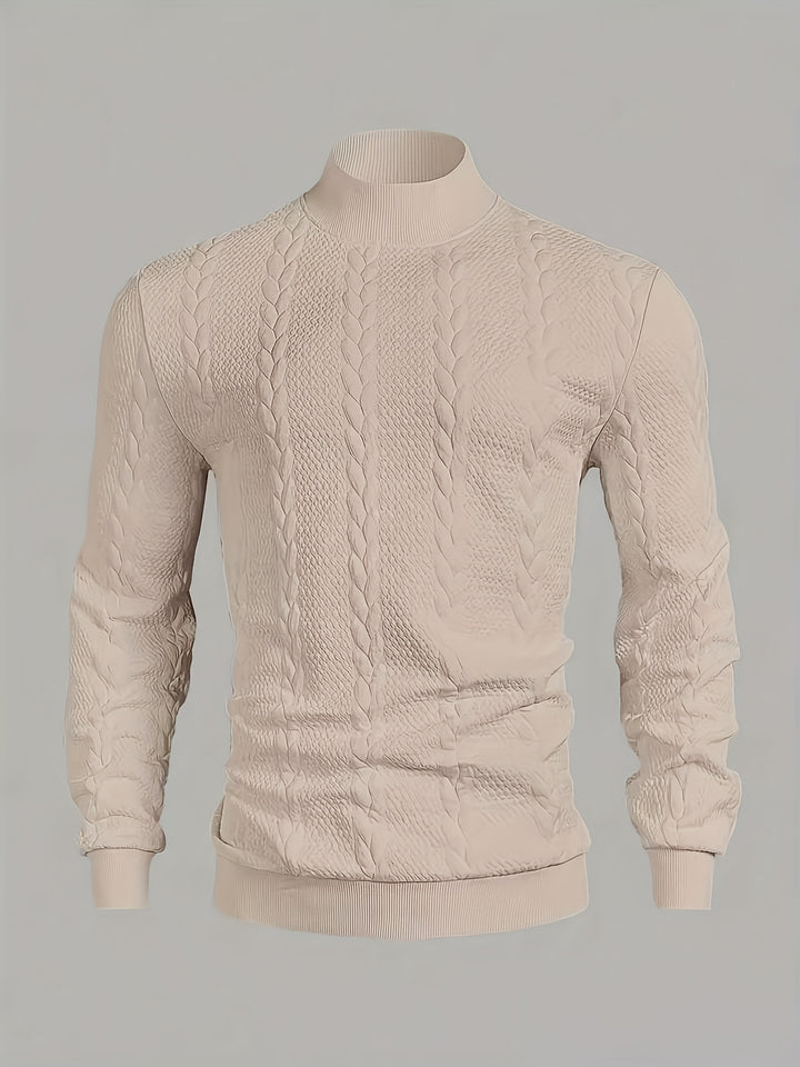 Brennan | Textured High-Neck Sweatshirt