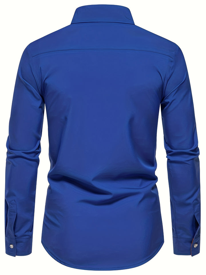 Dorian | Contrast-Trim Long Sleeve Shirt