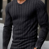 Bryce | Ribbed V-Neck Long Sleeve Top