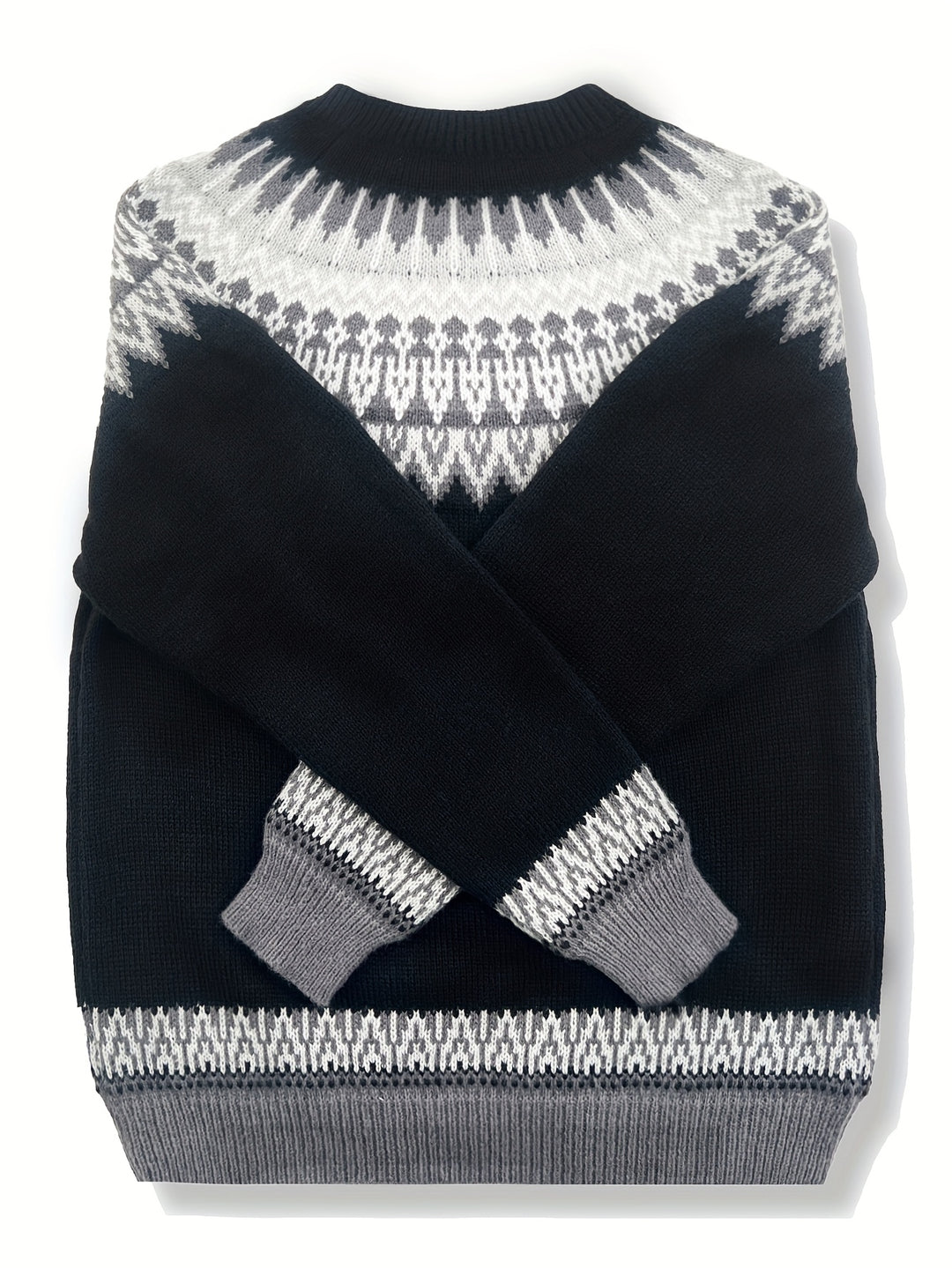 Sylvia | Chunky Jacquard Round Neck Sweater