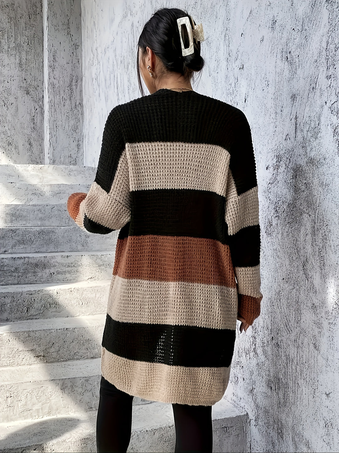 Bronwyn | Colour-Block Longline Cardigan