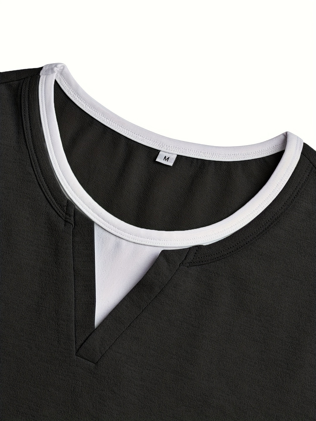Beckett | Contrast-Stitch Notch-Neck Henley Shirt