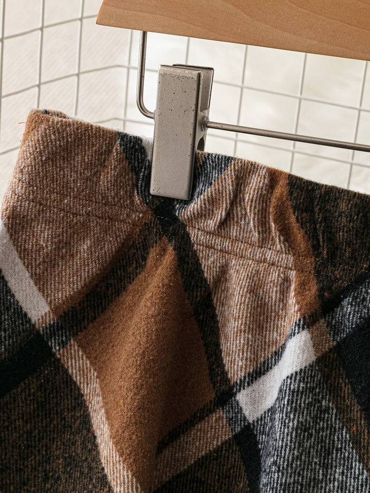 Frances | Flowing Plaid A-Line Skirt