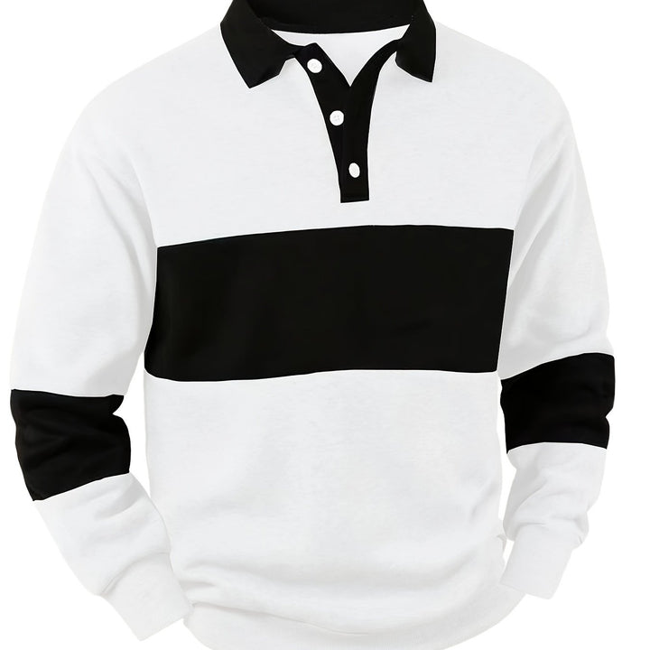 Nolan | Colour-Block Long Sleeve Polo Shirt