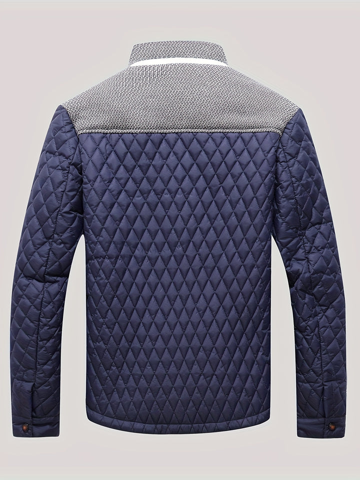 Nigel | Textured Quilted Stand-Collar Jacket