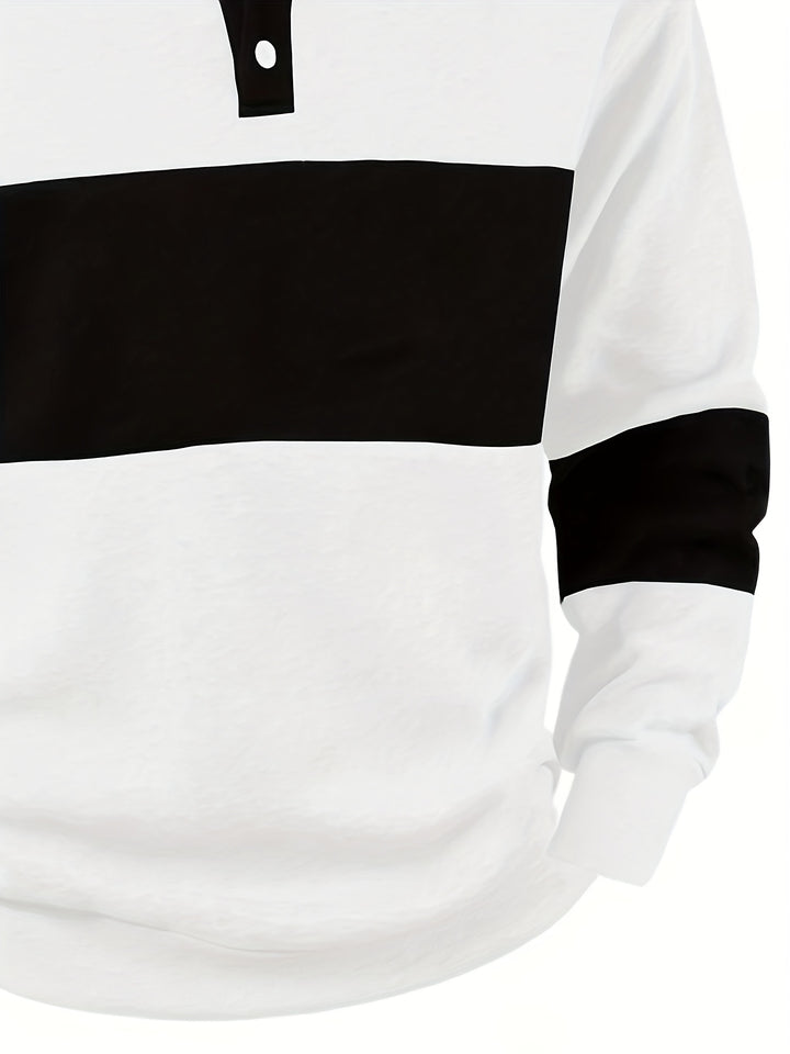 Nolan | Colour-Block Long Sleeve Polo Shirt
