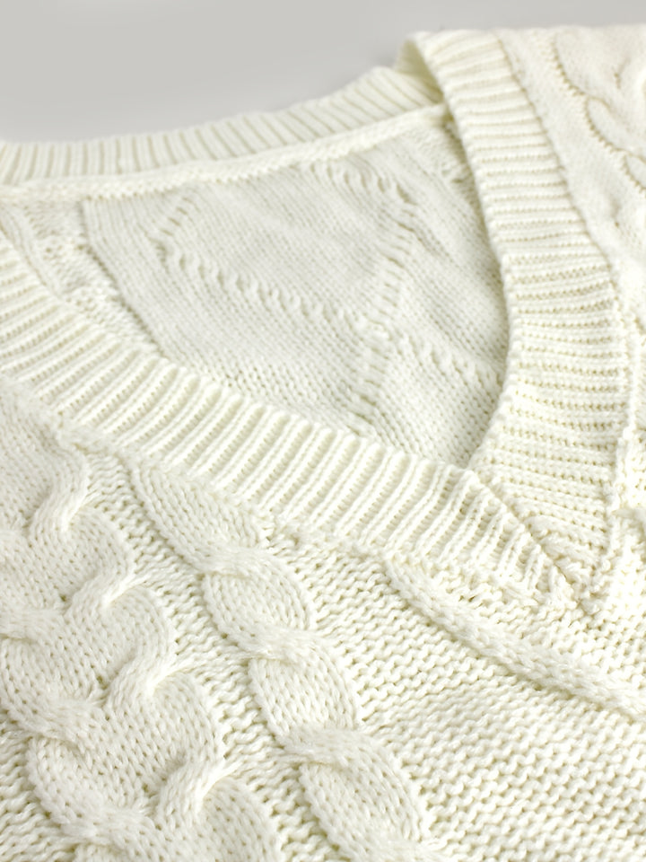 Colleen | Cable-Knit V-Neck Sweater Vest