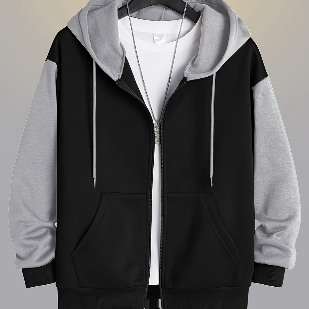 Bryson | Colour-Block Zip-Up Hoodie