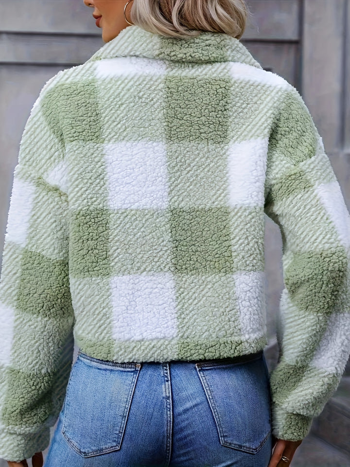 Rosalyn | Cropped Check Jacket