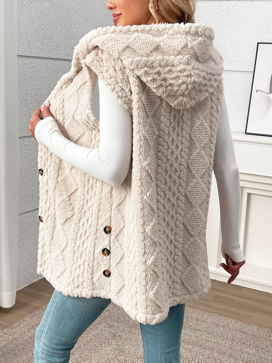 Coralie | Textured Hooded Gilet