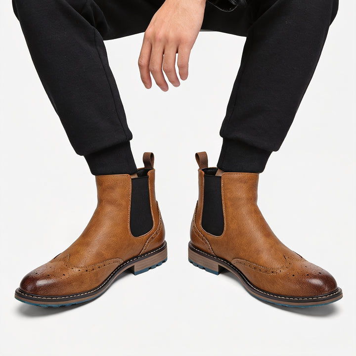Reginald | Refined Brogue Chelsea Boots