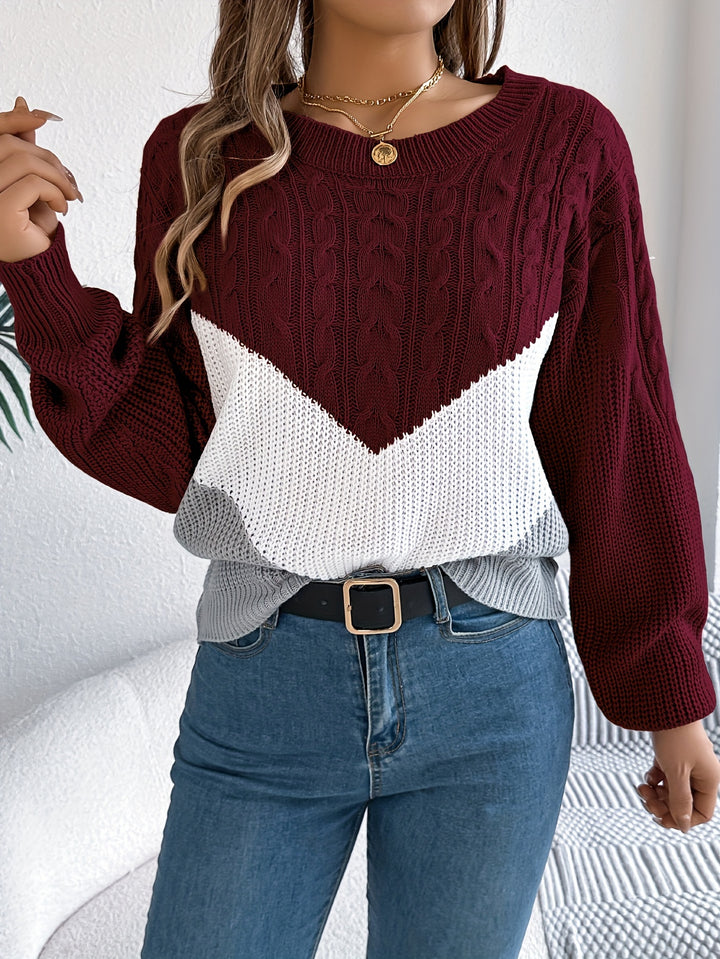 Noreen | Colour-Block Knit Sweater
