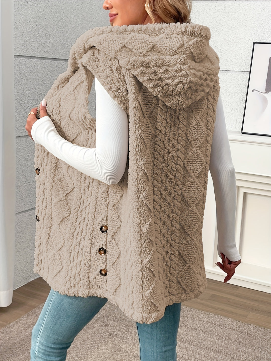 Coralie | Textured Hooded Gilet