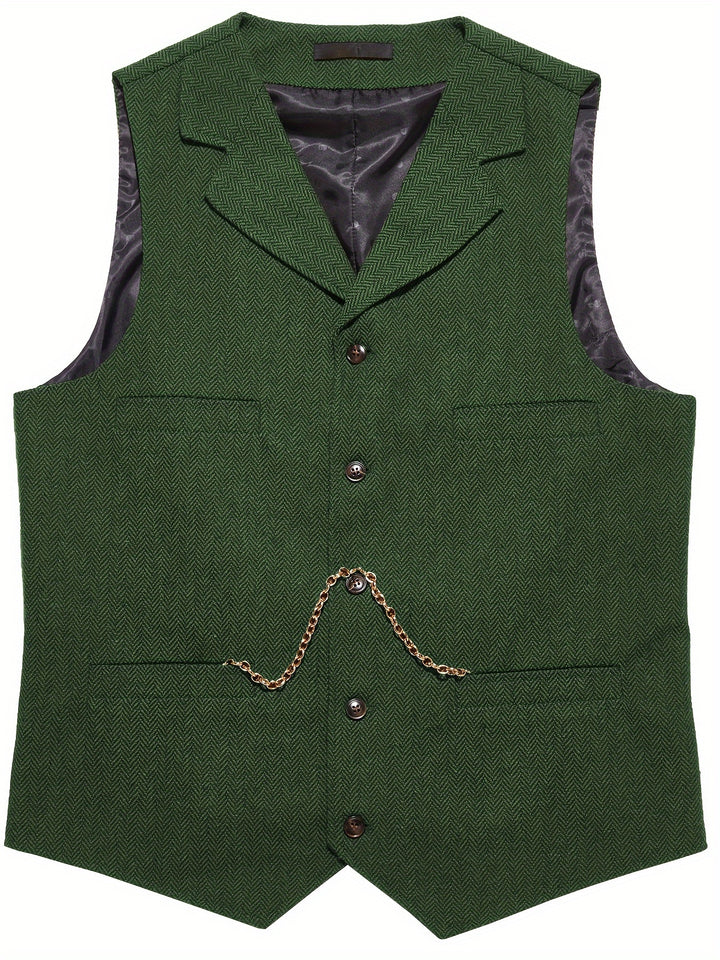 Emmett | Herringbone Tailored Waistcoat