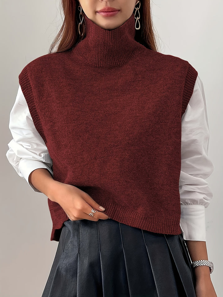 Eloise | High-Neck Sleeveless Sweater Vest