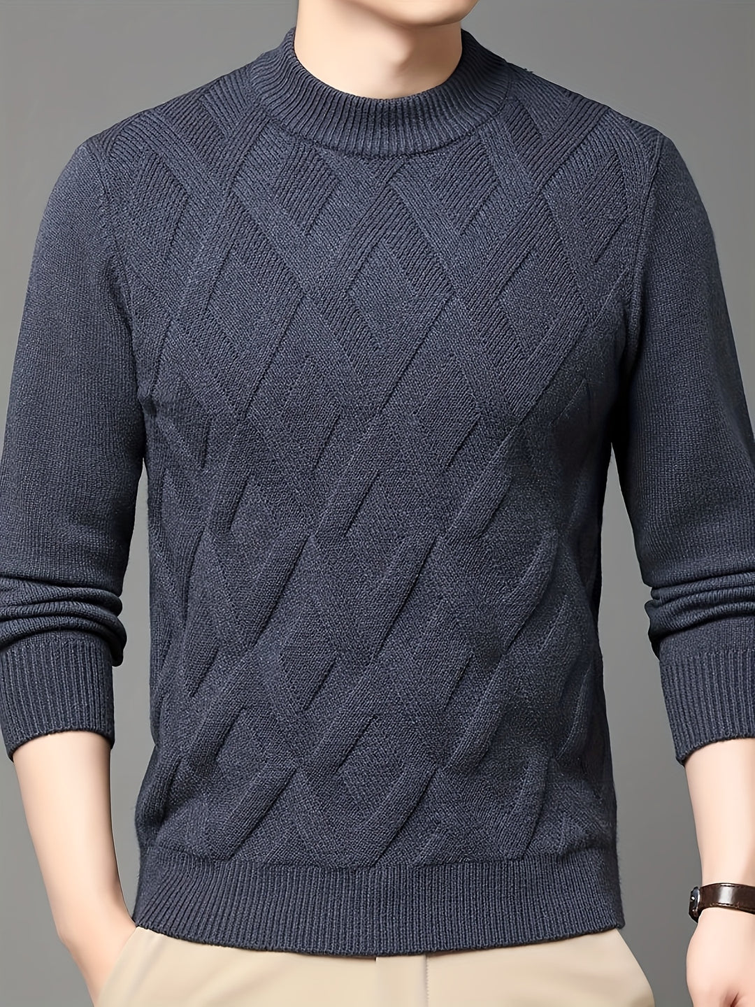 Leland | Textured Mock-Neck Jumper