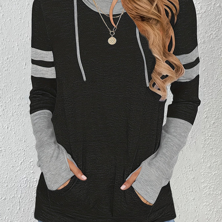Coralie | Colour-Block Thumbhole Hoodie