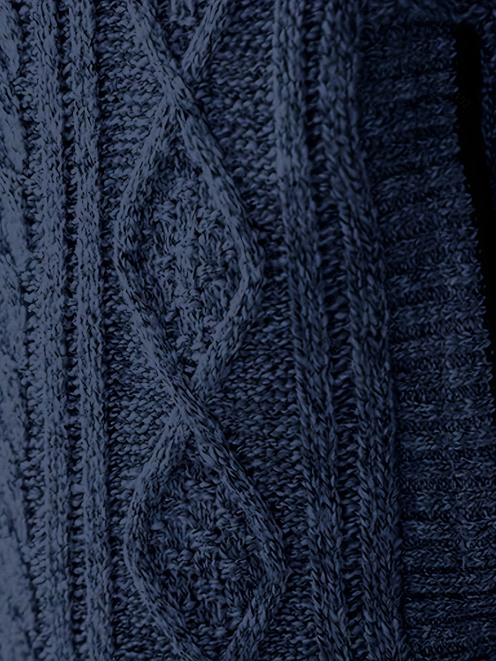 Edmund | Textured Stand-Collar Zip Cardigan
