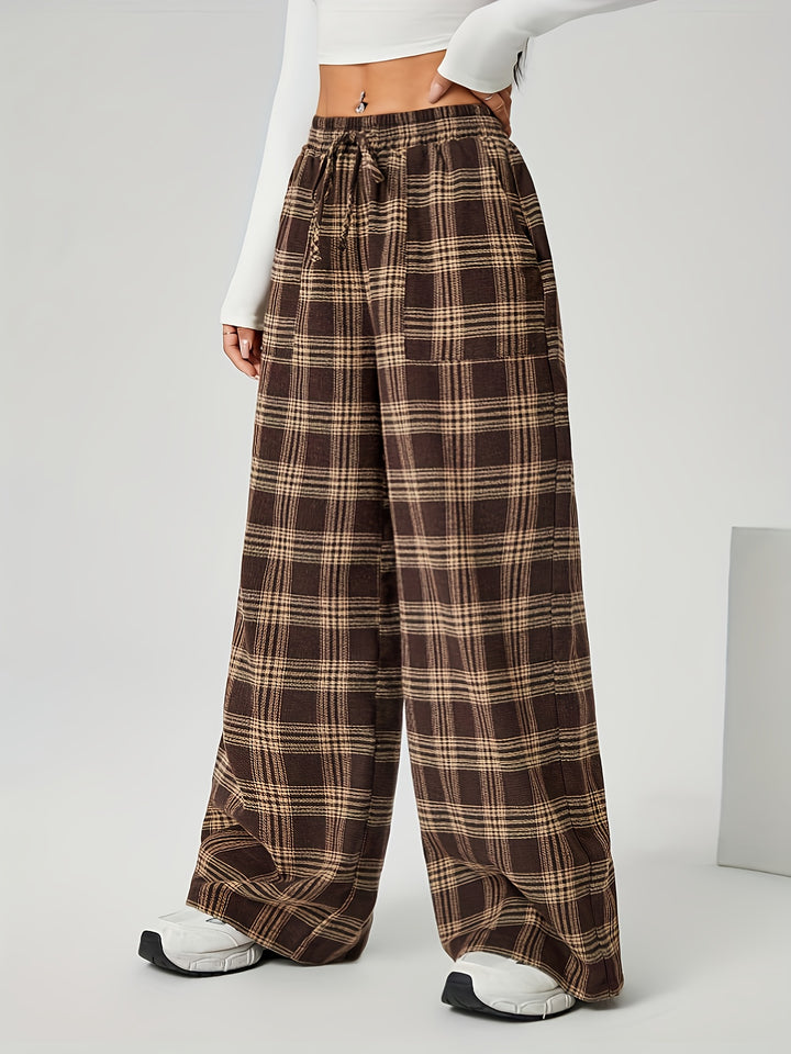 Bonnie | Checked Wide-Leg Trousers