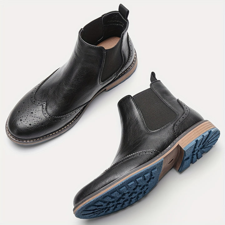 Reginald | Refined Brogue Chelsea Boots