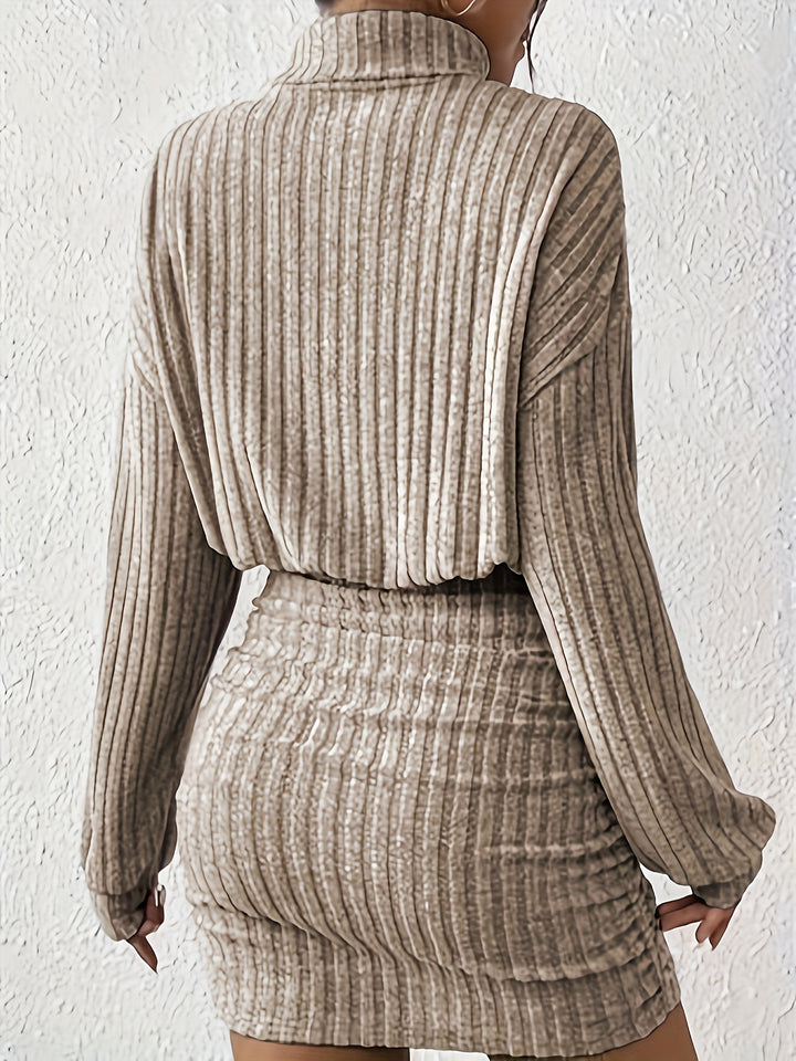 Tessa | Ribbed Long-Sleeve Dress