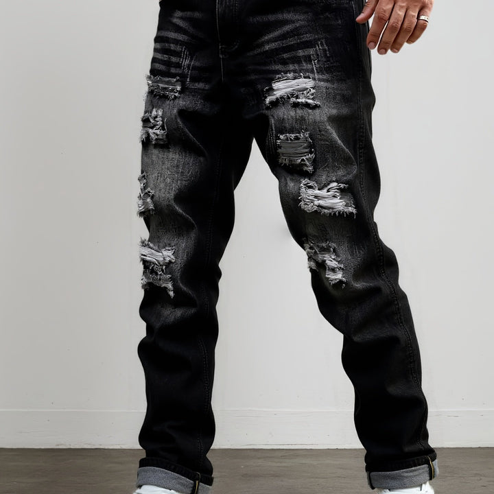 Kingsley | Rugged Distressed Straight Jeans