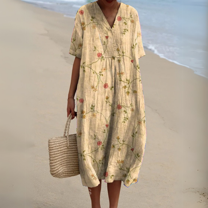 Nathalie | Stylish Multicolour V-Neck Dress