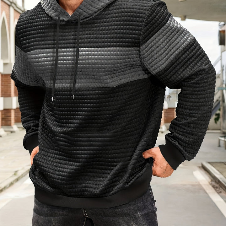 Rutherford | Textured Colour-Block Hoodie
