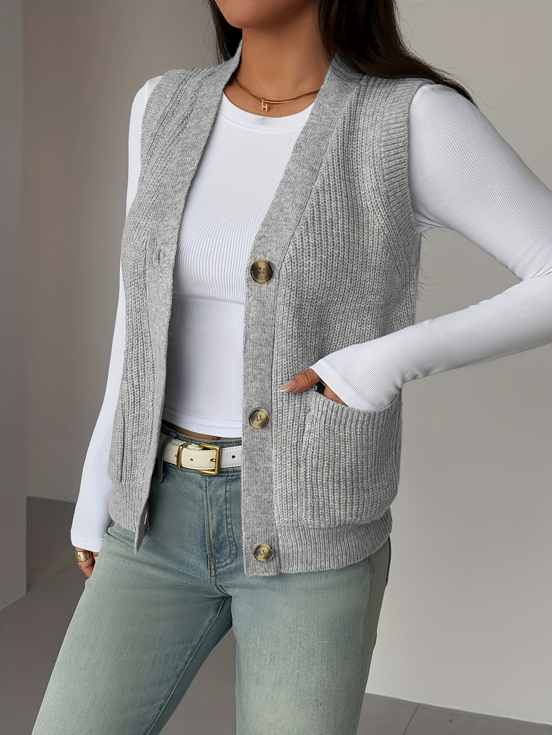 Miranda | Button-Front Knit Vest