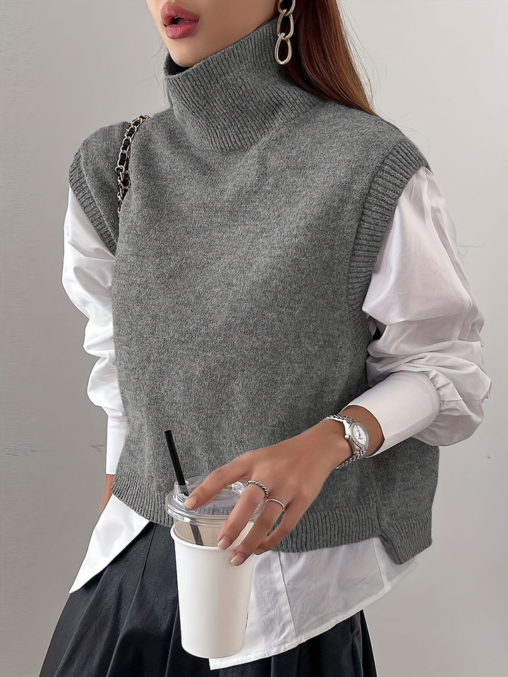Eloise | High-Neck Sleeveless Sweater Vest