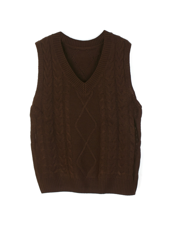 Colleen | Cable-Knit V-Neck Sweater Vest