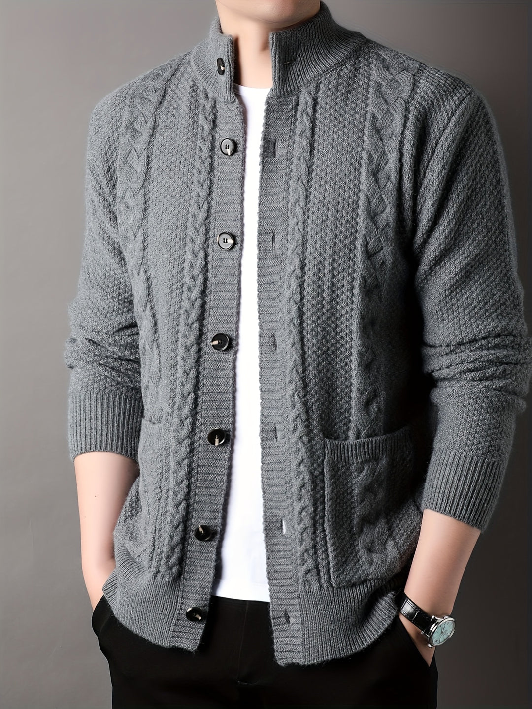 Percival | Textured Button-Front Cardigan