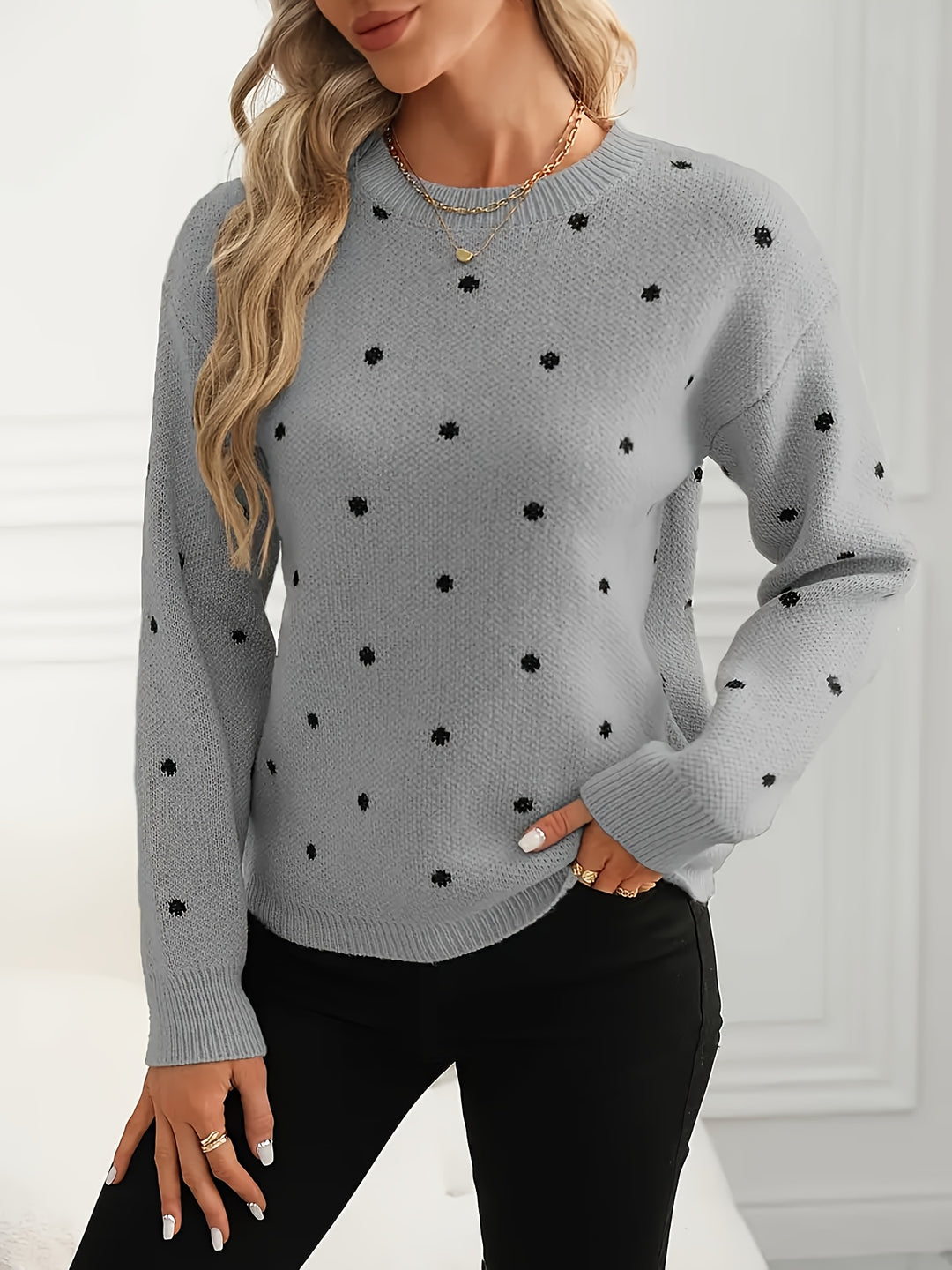 Annette | Dotted Crew-Neck Jumper