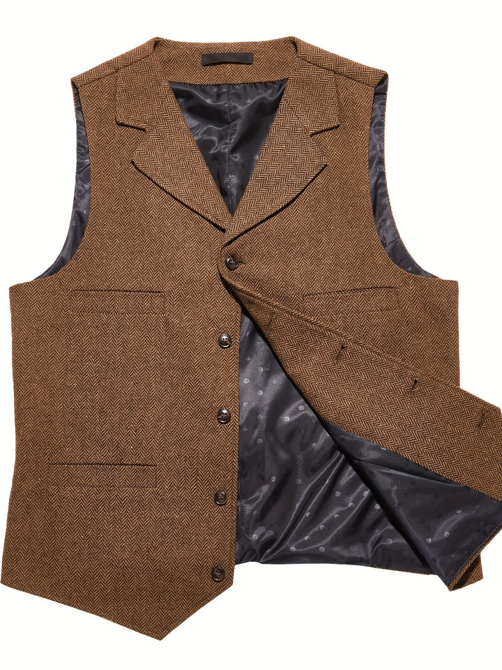 Emmett | Herringbone Tailored Waistcoat