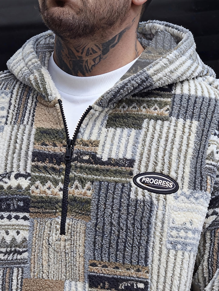 Desmond | Cosy Patterned Half-Zip Pullover