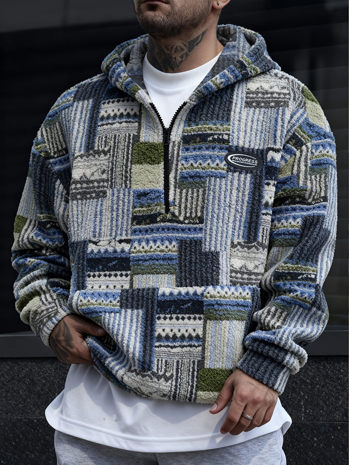 Desmond | Cosy Patterned Half-Zip Pullover