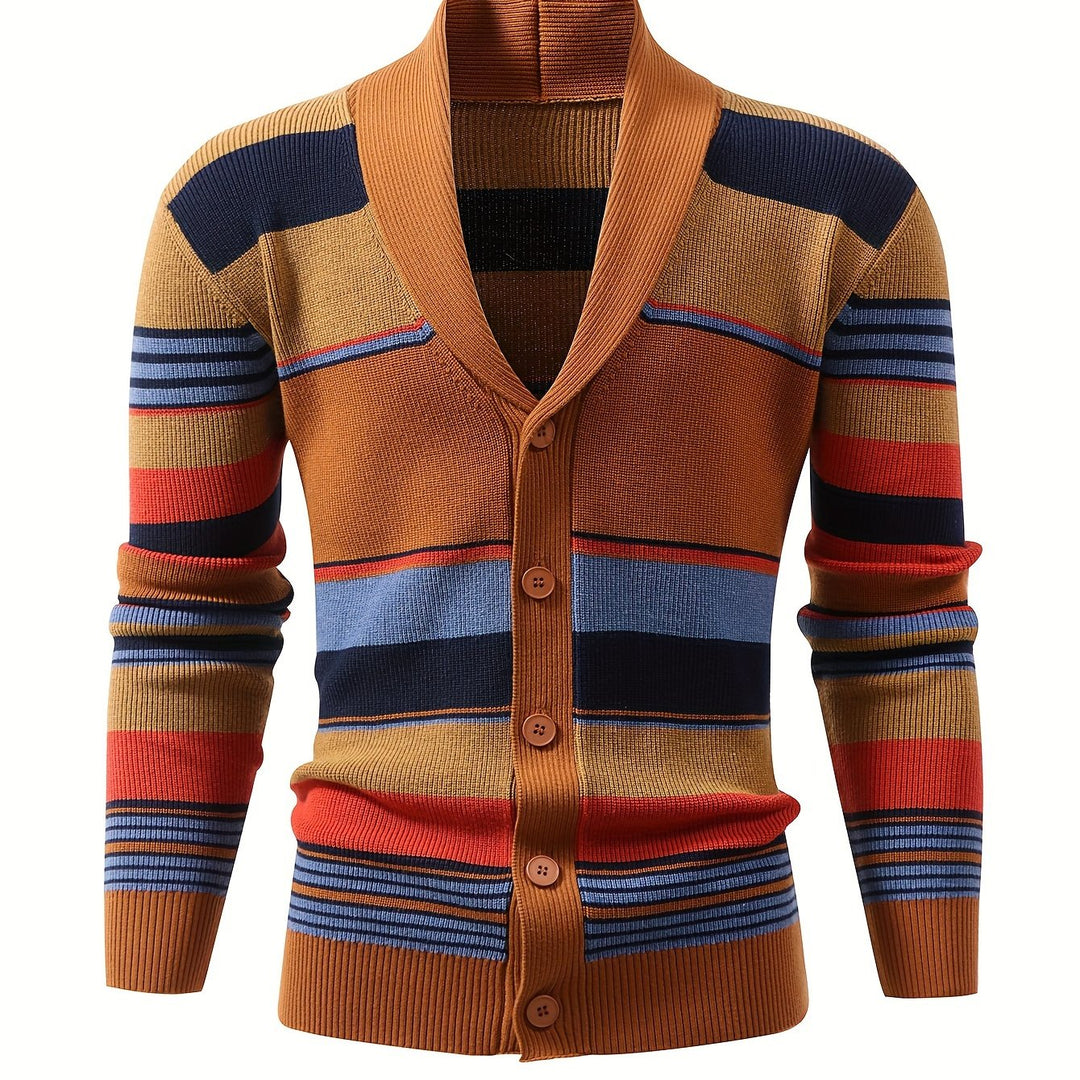 Rupert | Striped Shawl-Collar Cardigan