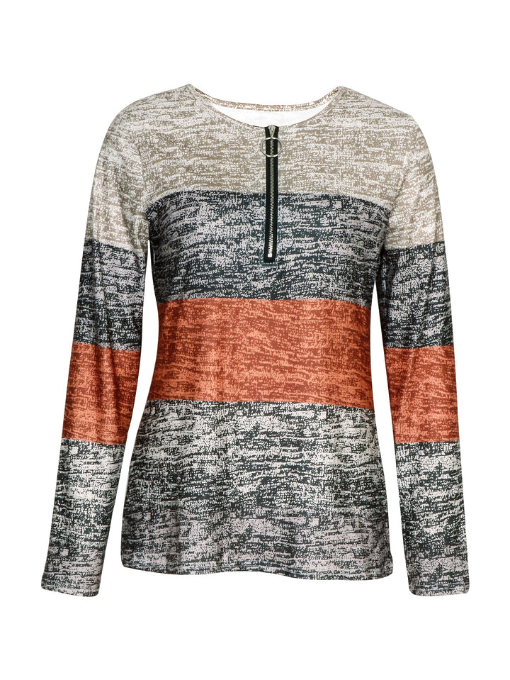 Marissa | Colour-Block Quarter-Zip Top